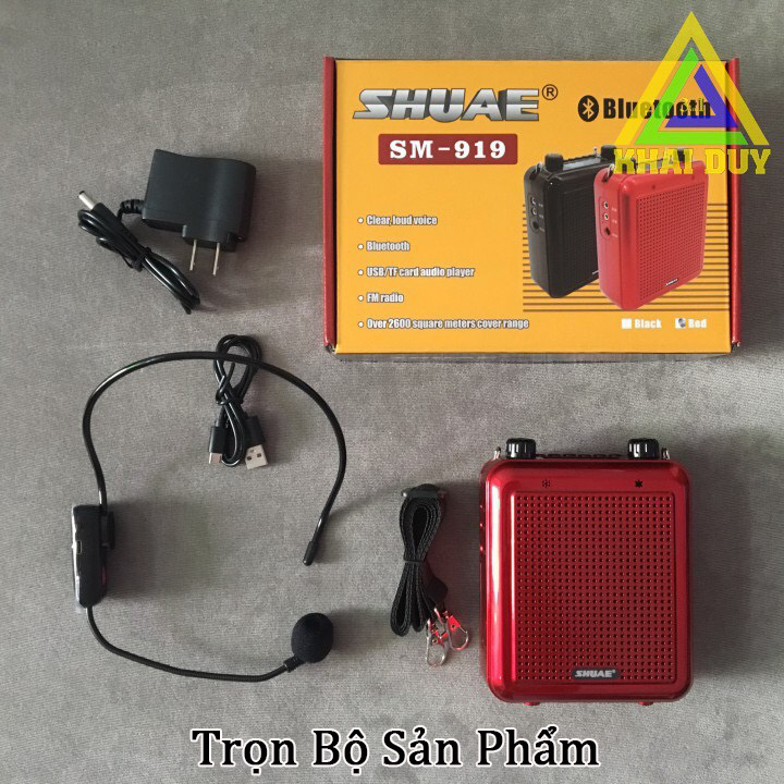 Loa máy trợ giảng không dây shuae sm-919 có blutooth dành cho giáo viên hướng dẫn viên và bán hàng bảo hành 6 tháng.