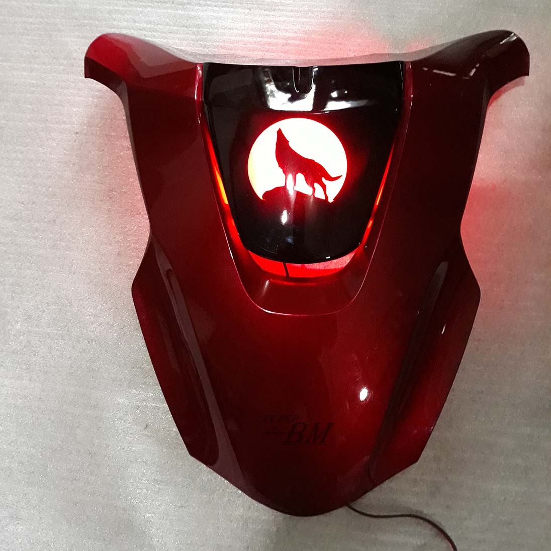 mặt nạ xe sh màu đỏ độ led
