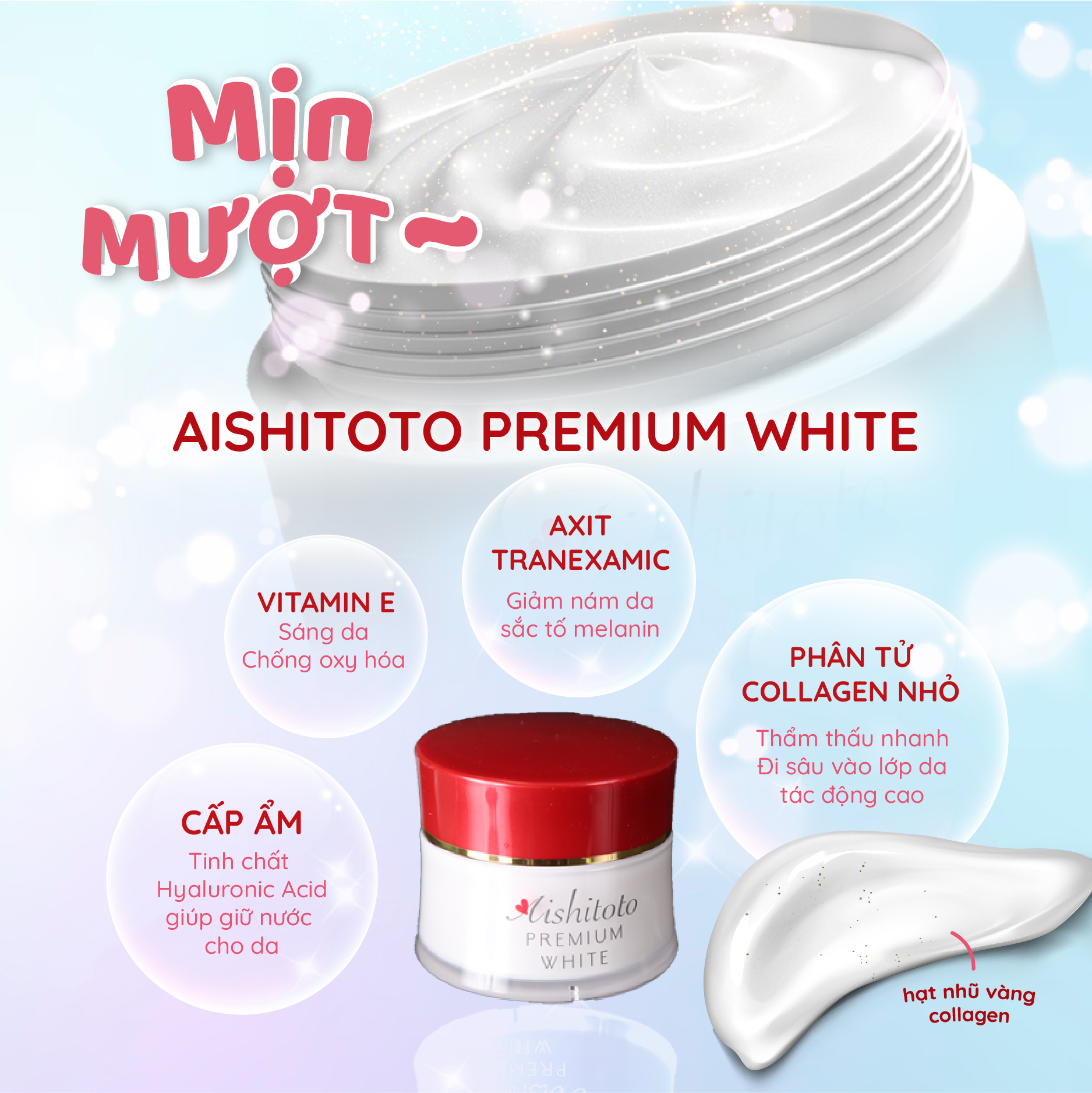 Kem dưỡng trắng cao cấp Aishitoto Premium White (30g)