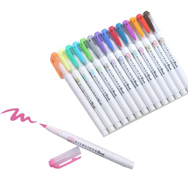 Set 5 bút 2 đầu Zebra mildliner Brush