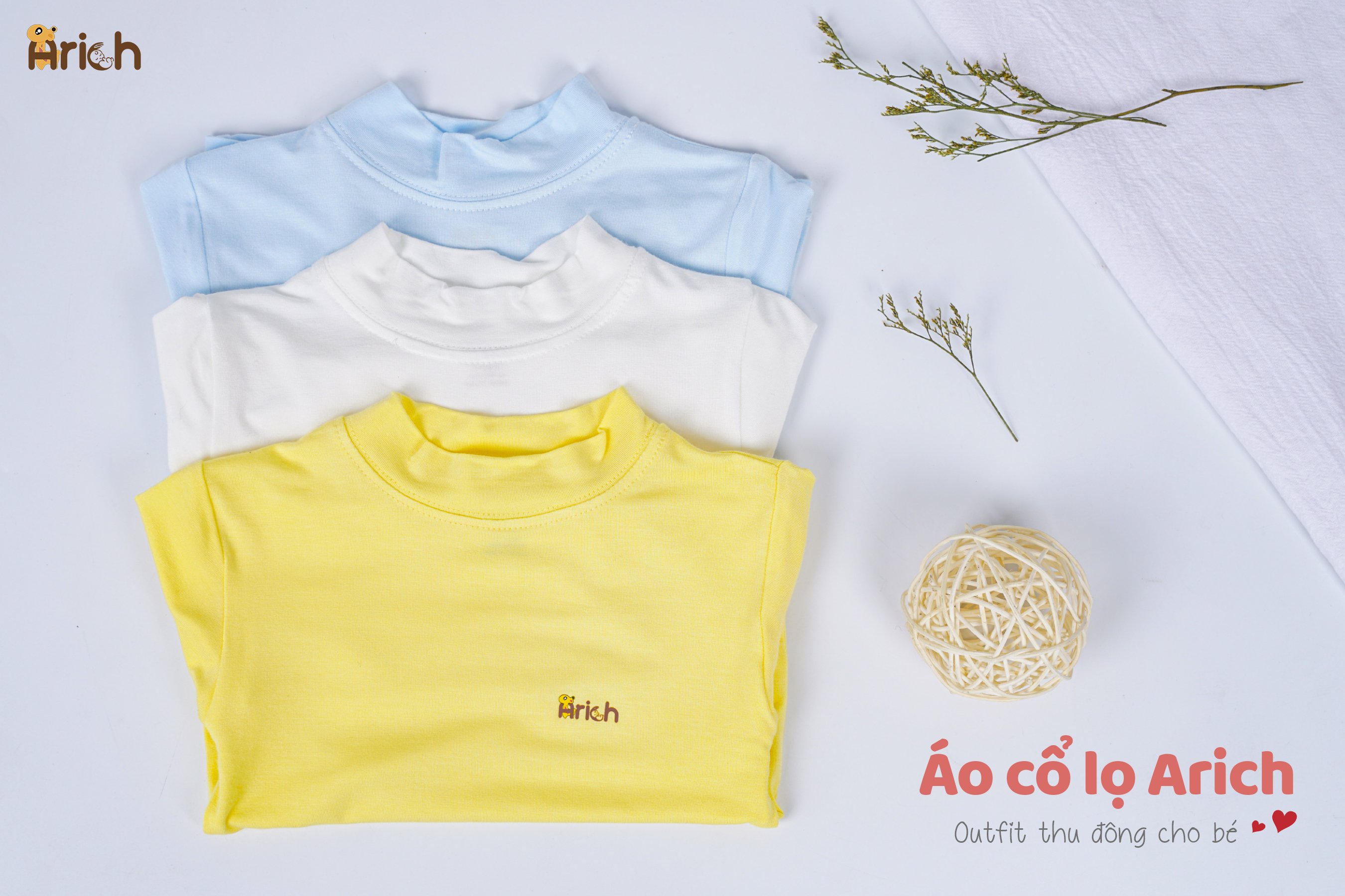 Áo  CỔ LỌ dài tay giữ nhiệt 3cm cho bé
