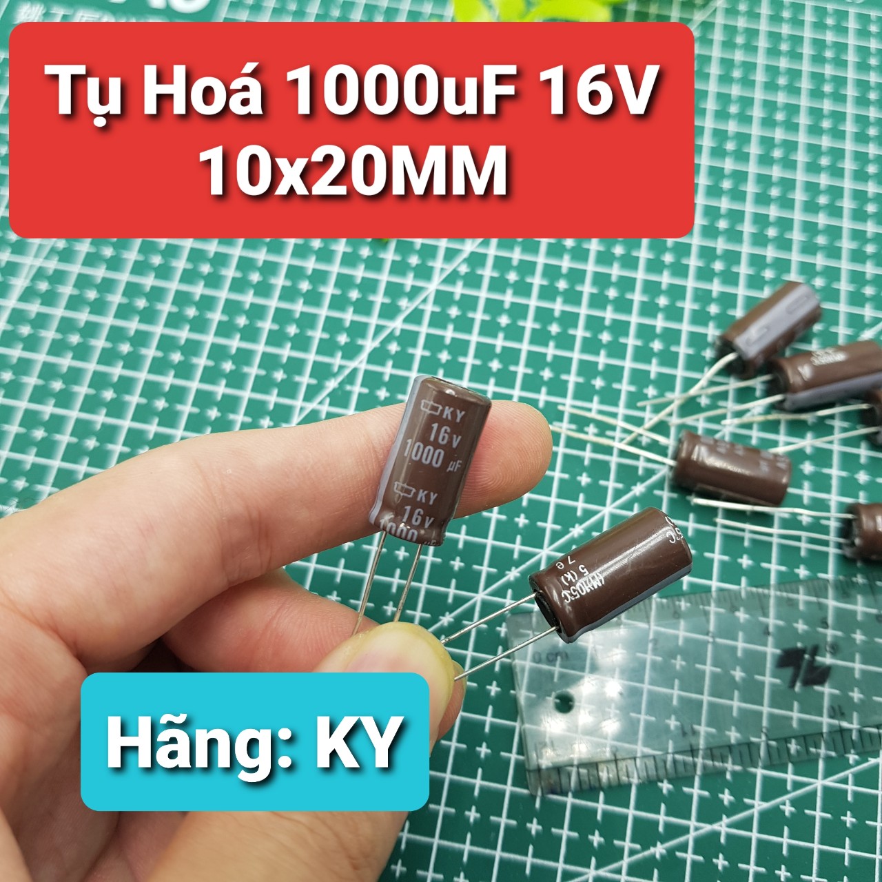 Combo 10 tụ hóa 1000uf 16v hãng ky tụ nguồn lọc nhiễu tụ phân cực