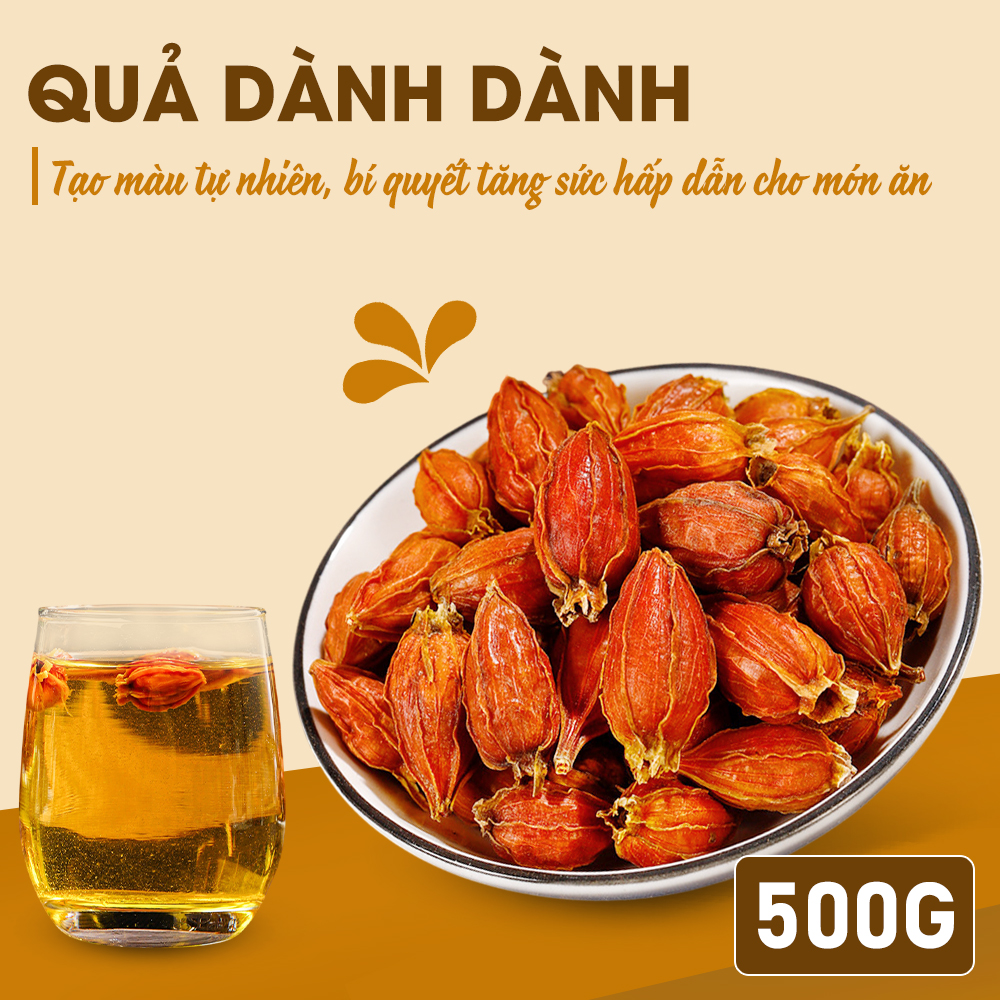 Quả dành dành 500g, chi tử khô tạo màu, mùi tự nhiên cho các món ăn