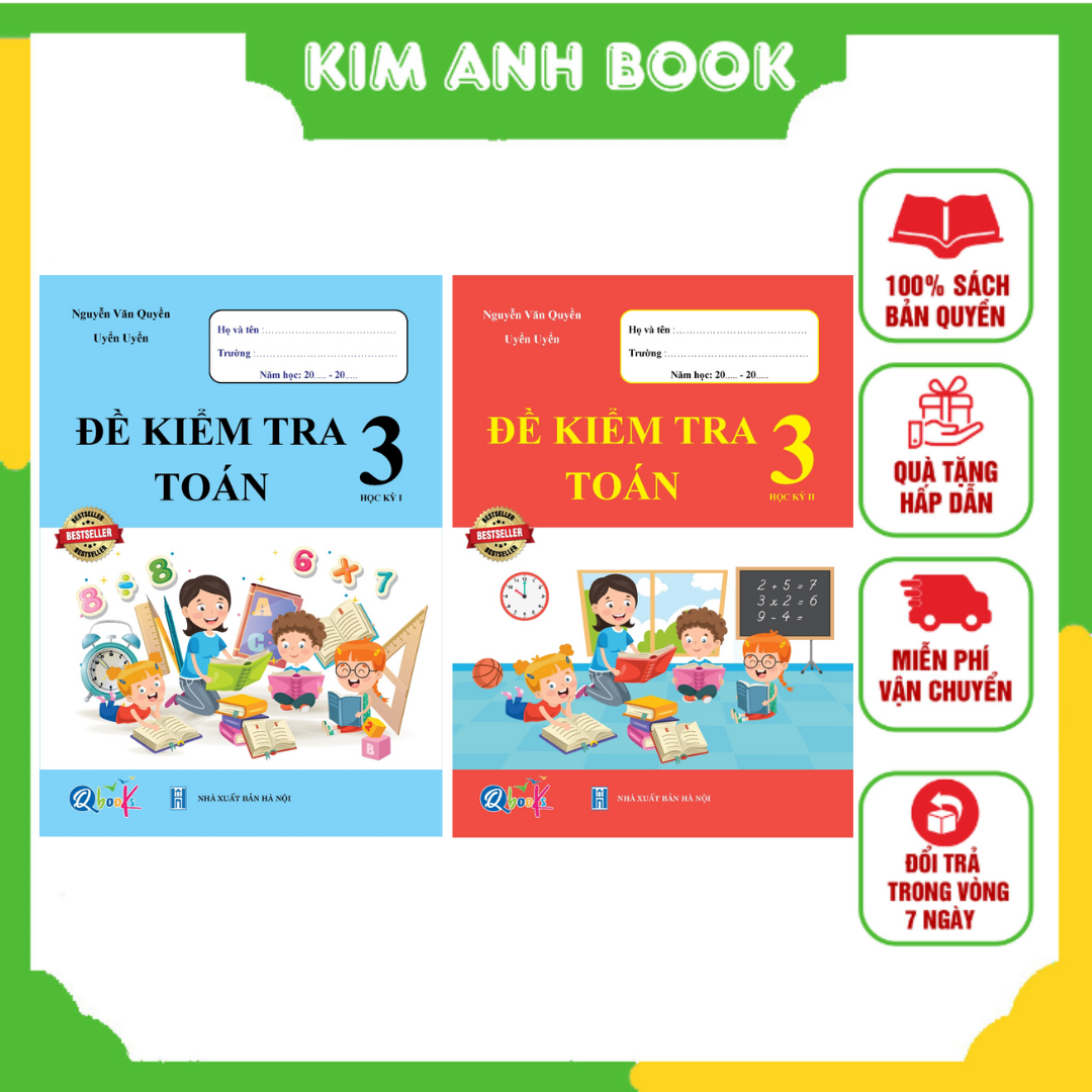 Combo Sách - Đề Kiểm Tra Toán 3 Học Kì I + II