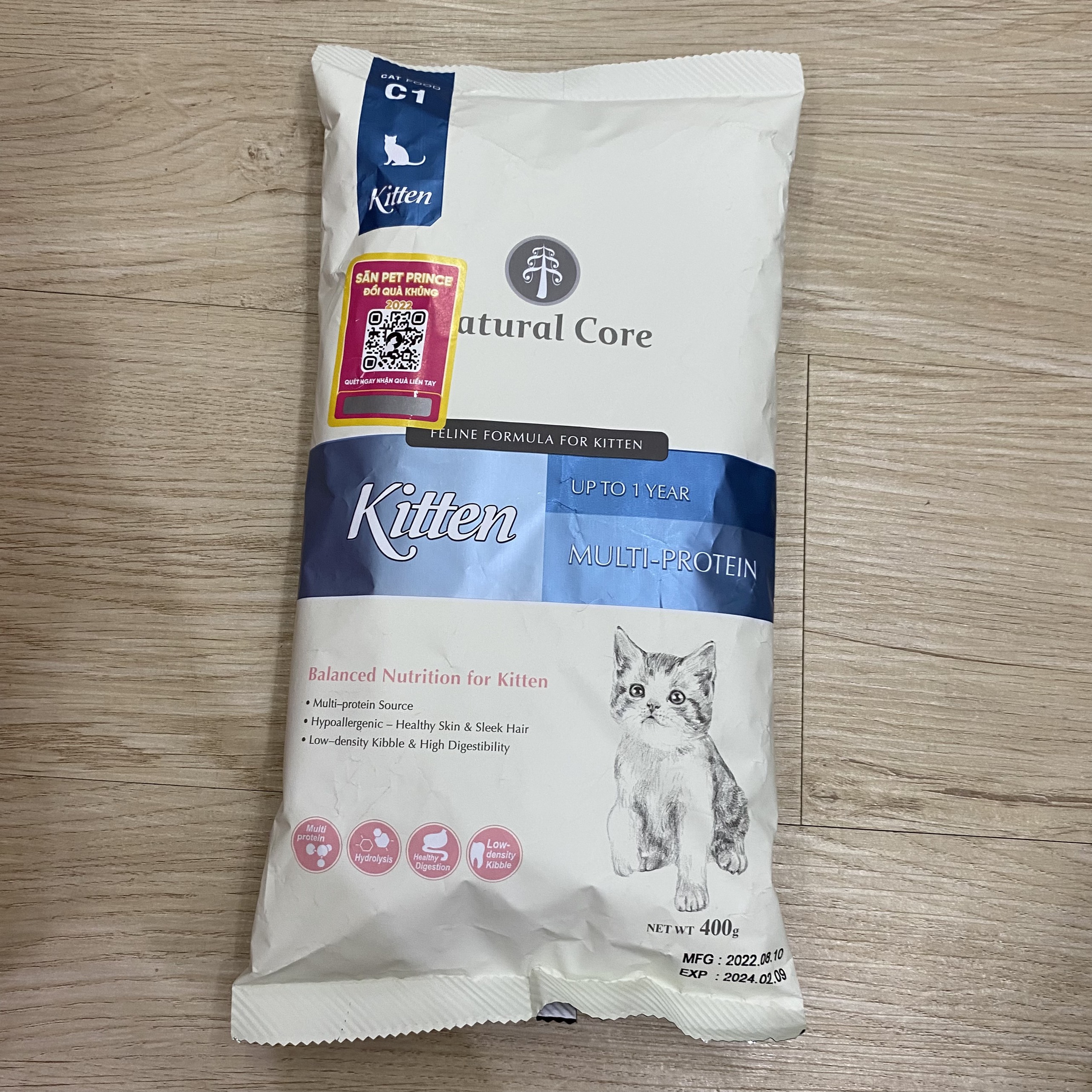 Hạt hữu cơ cho Mèo con Natural Core Bene C1, gói 400g