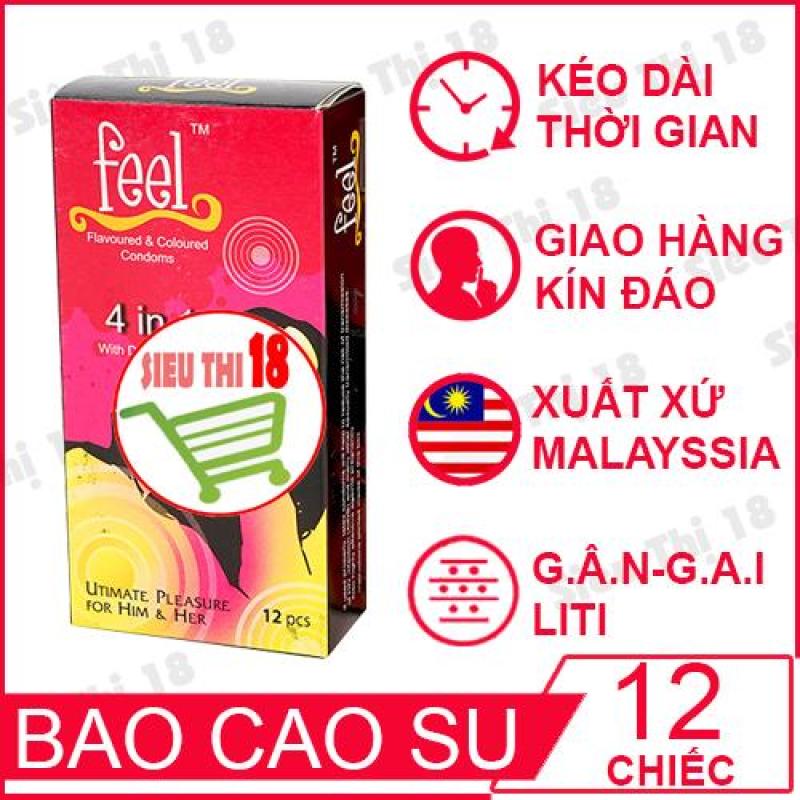 Bộ 12 bao cao su Feel 4in1 Trị ra sớm