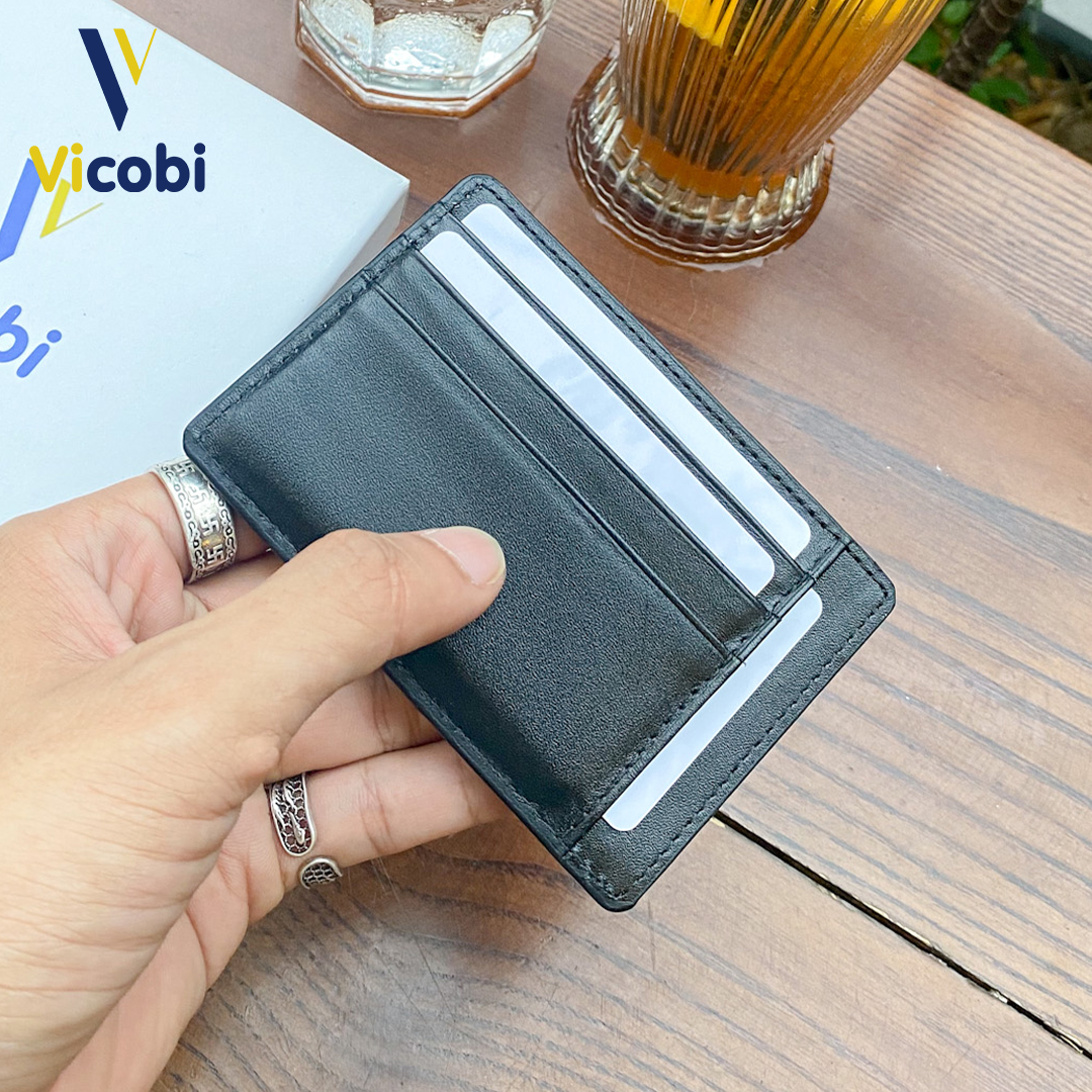 Wallet Card Holder cowhide vicobi M2, mini wallet đựng ATM card compact pocket, made in Vietnam