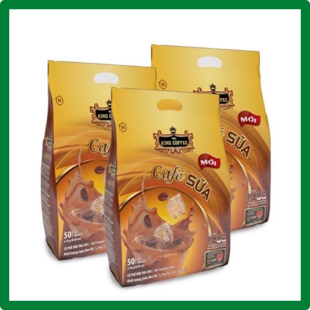 BÁO GIÁ CÀ PHÊ KING HÒA TAN 3IN1 HỘP 20X16G | Shopee Lazada Sendo Tiki mới nhất 68 Combo 3 Cà Phê Sữa Hòa Tan 3IN1 KING COFFEE - Túi 50 gói x 24g