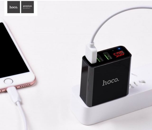Cốc sạc nhanh 3 cổng USB Hoco C15