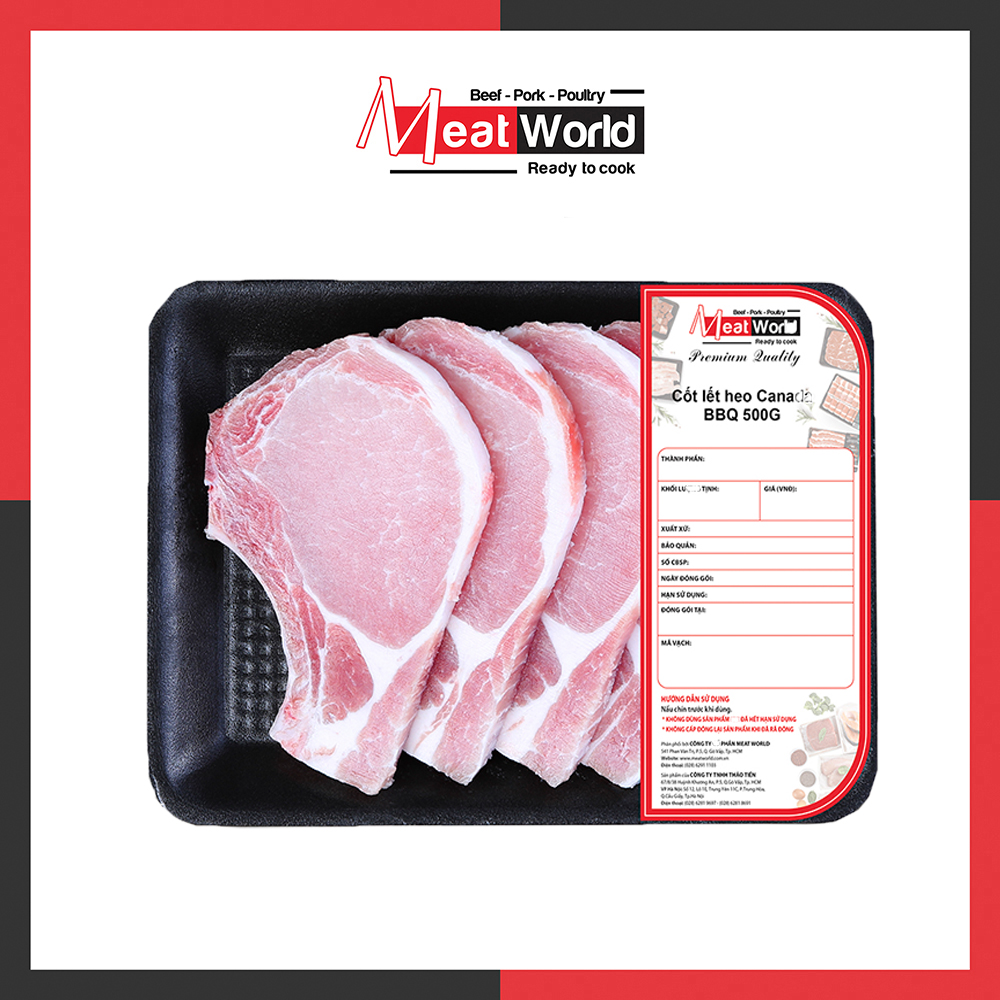 HCM - Cốt lết heo Canada BBQ 500g , Nướng - Giao nhanh
