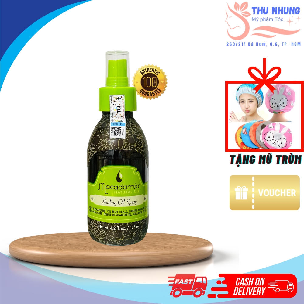 [Tặng mũ trùm]Xịt dưỡng Macadamia Oil Healing Oil cho tóc khô hư tổn 125ml