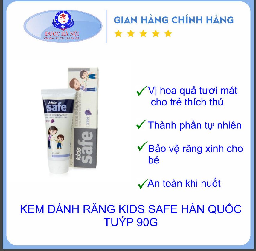[Kèm quà tặng]Kem Đánh Răng Trẻ Em Hàn Quốc Kids Safe