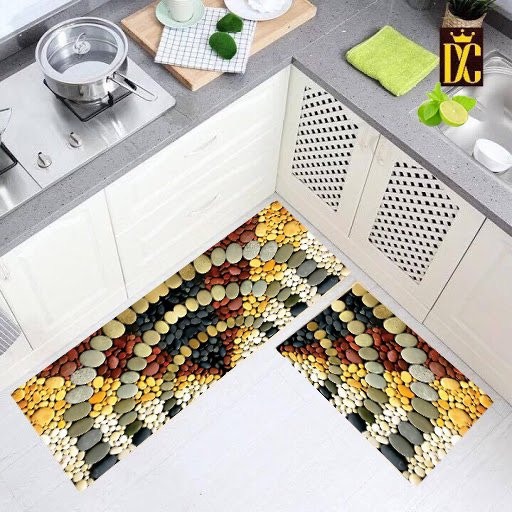 Bộ 2 tấm thảm bếp, thảm lau chân