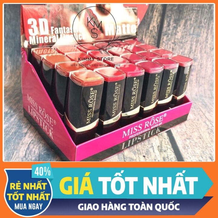 Son miss rose 3D màu đỏ - quà tặng