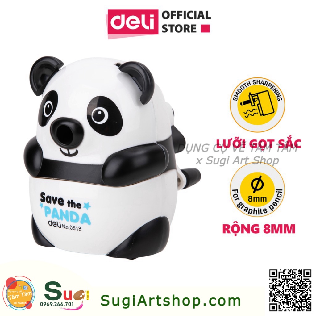 Gọt chì quay tay- hình gấu trúc deli - 1 chiếc - 0518