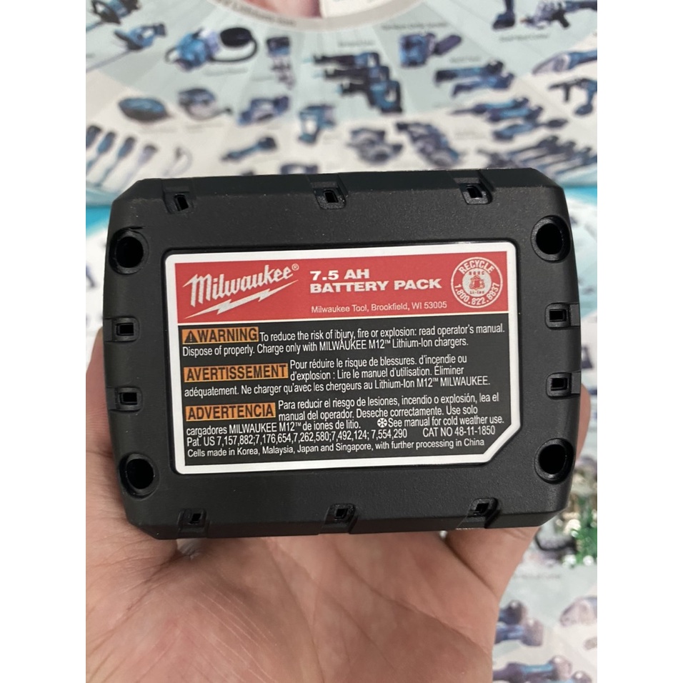 Vỏ mạch 9 cell Milwaukee 12V, mạch nhận sạc zin ( Full tem).
