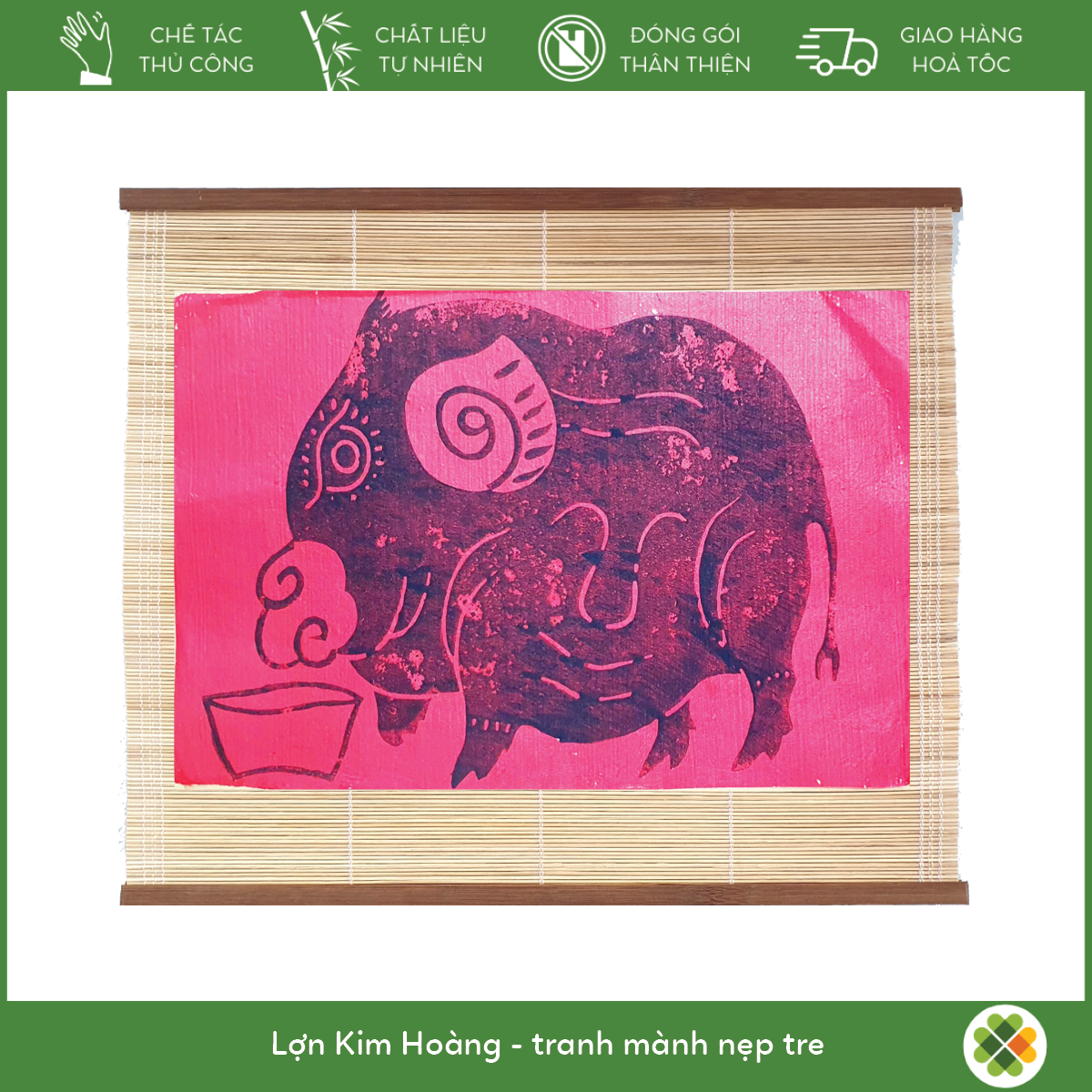Pig - Kim Hoang folk painting