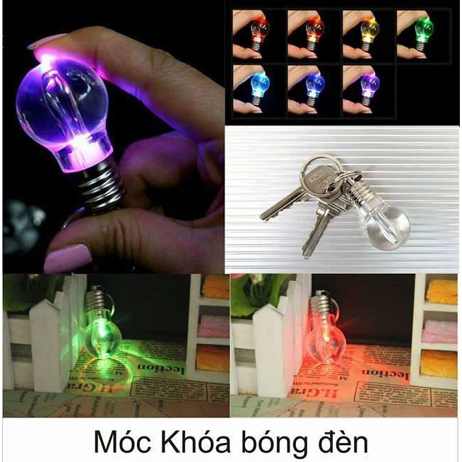 Móc khóa hình bóng đèn Led đổi màu
