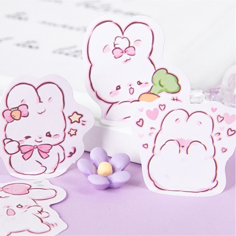 [HD41] Bộ 45 hình dán sticker Thỏ Con dễ thương trang trí sổ tay DIY