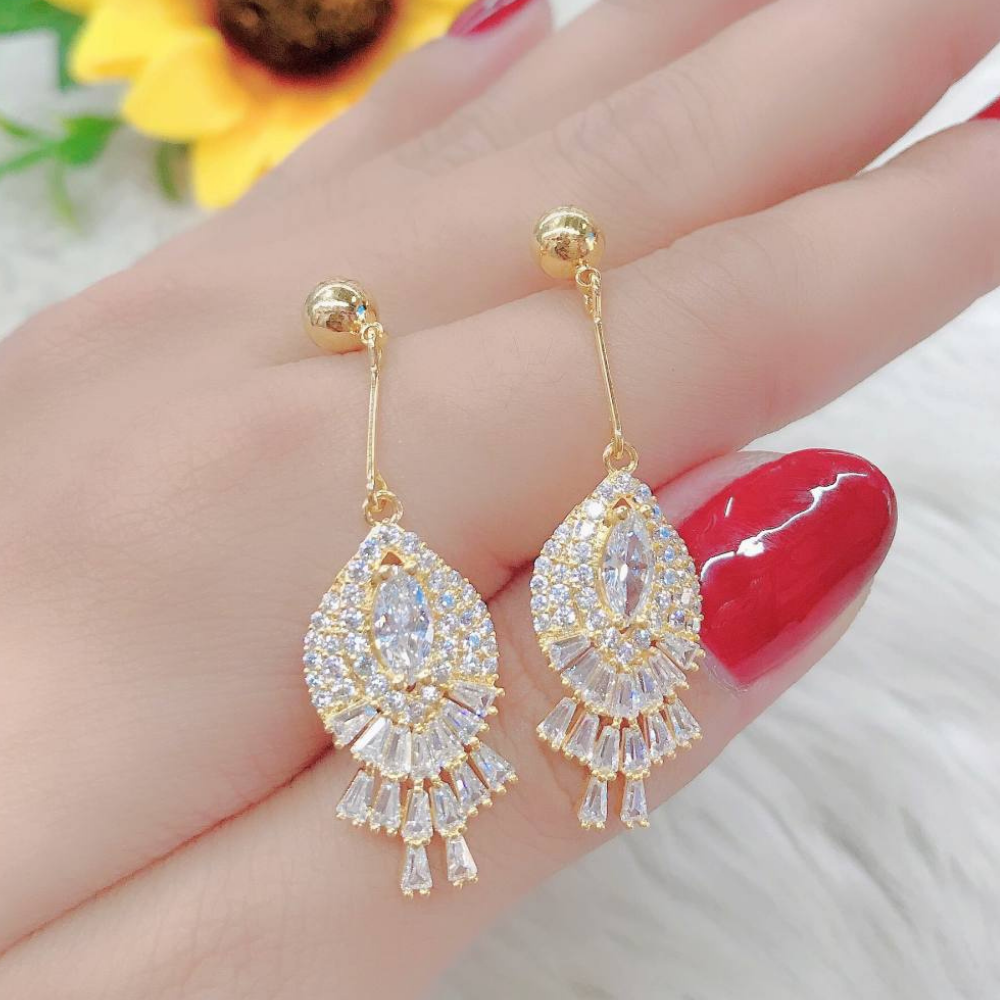Bông tai nữ mạ Vàng đính Đá ( 01 Đôi) M2 10.12