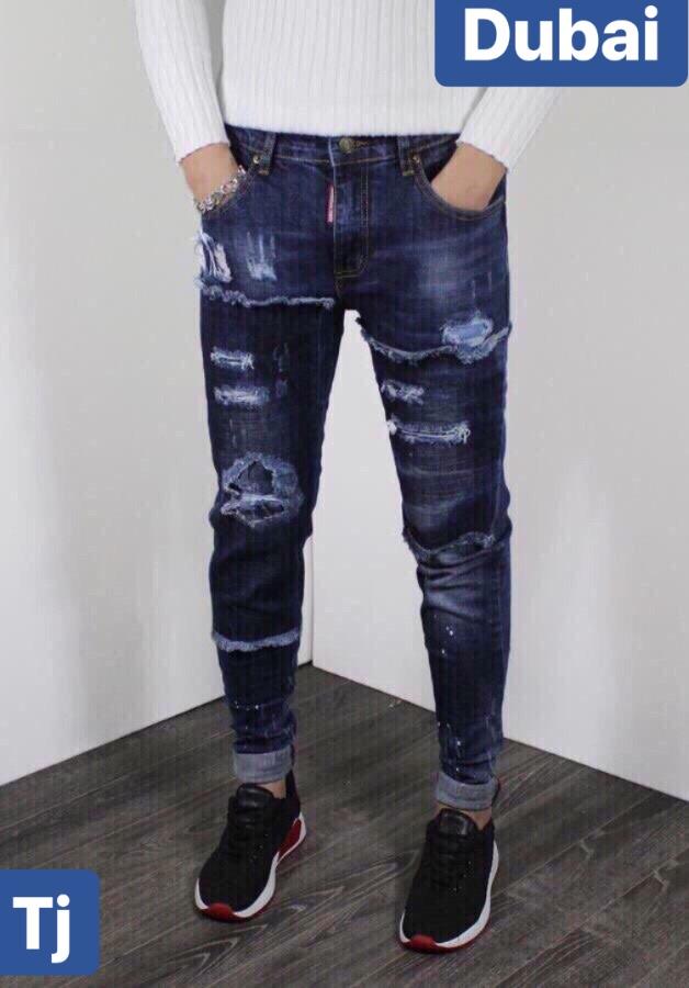 QUẦN JEAN NAM CHẤT BÒ RÁCH WASH SOÁI KA 2022 DB-176 CAO CẤP - DUBAI FASHION