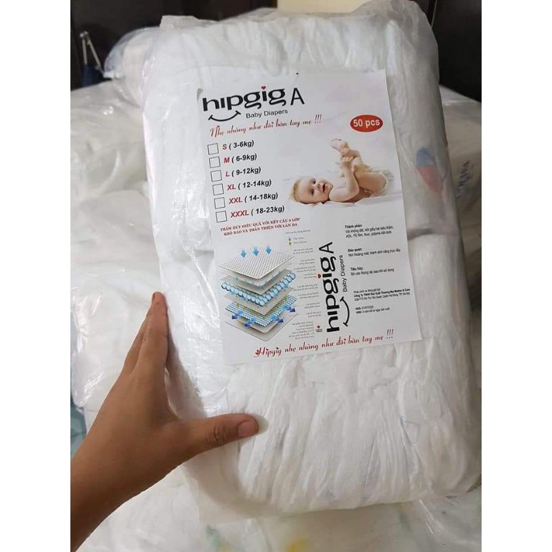 [Bỉm Hipgig A ] Bỉm Hipgigi A 100 miếng đủ các size