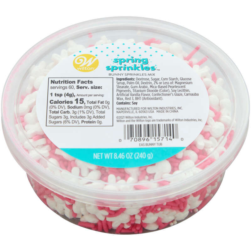 Wilton Sprinkles mix Thỏ trắng hồng trang trí bánh kẹo