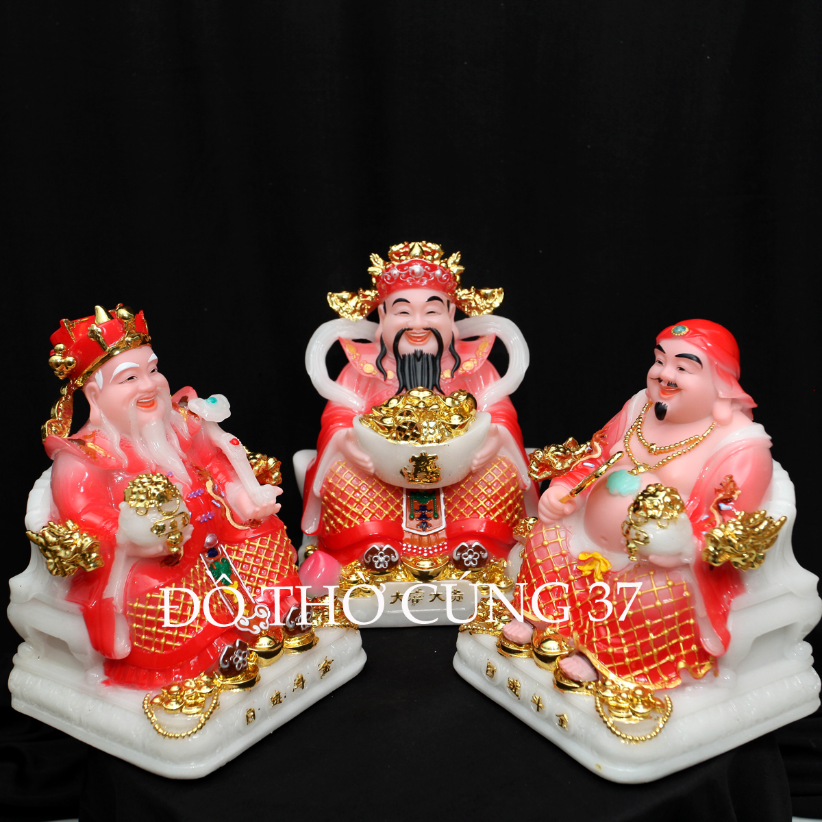 [ BỘ 3 ÔNG - CAO 20 CM ] THẦN TÀI +THỔ ĐỊA +THẦN TIỀN CHẤT LIỆU BỘT ĐÁ + COMPOSITE
