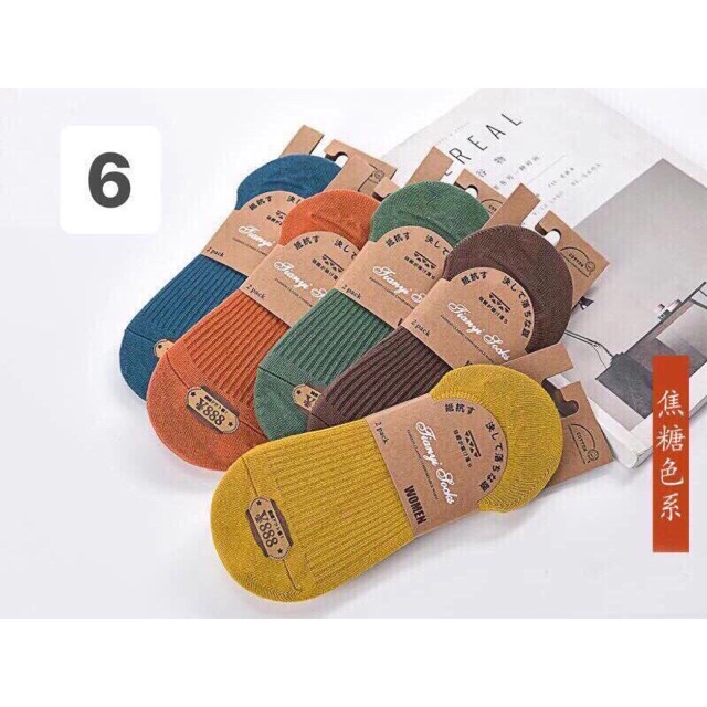 combo 05 Tất hài GÂN nữ trơn màu