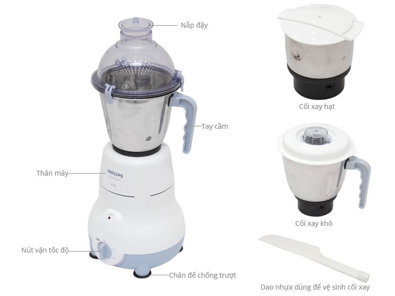 (BH 24 tháng) Máy xay đa năng Philips HL1643
