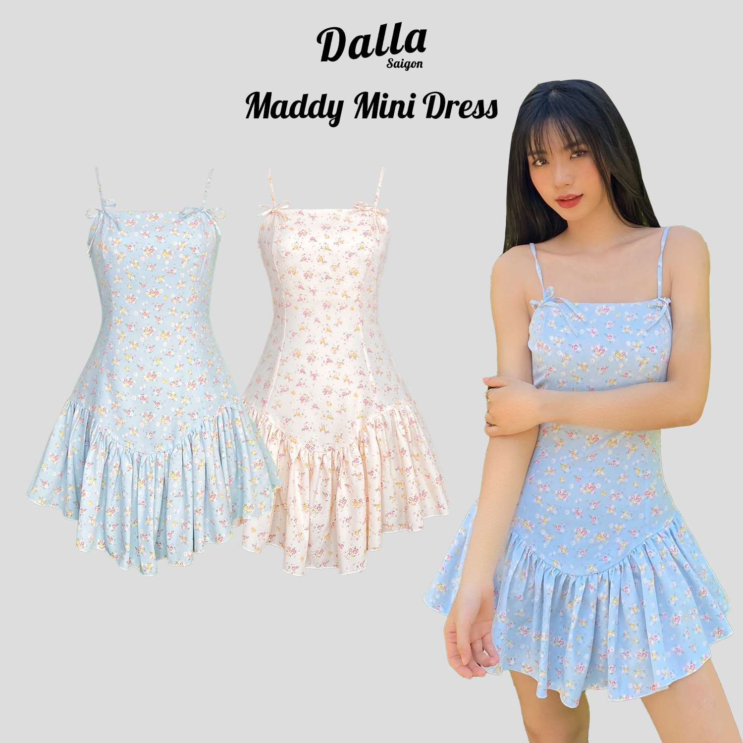 DALLA Đầm đuôi cá hoa nhí (D10)