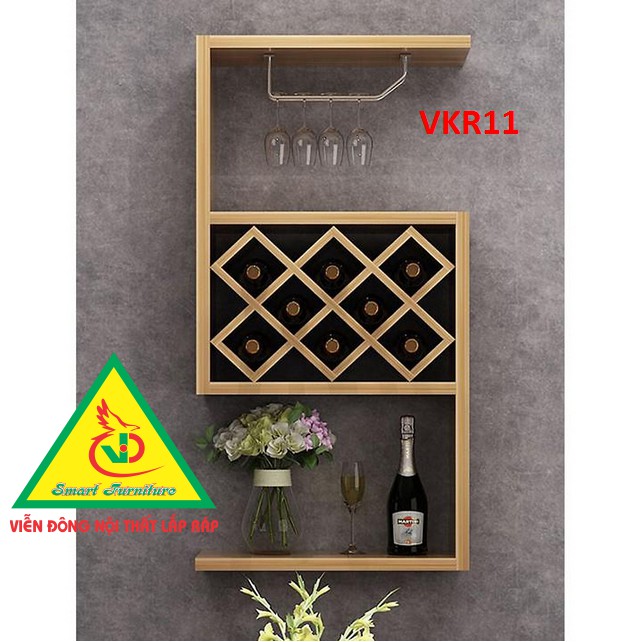 Kệ treo tường bằng gỗ, không kèm giá treo ly vkr11