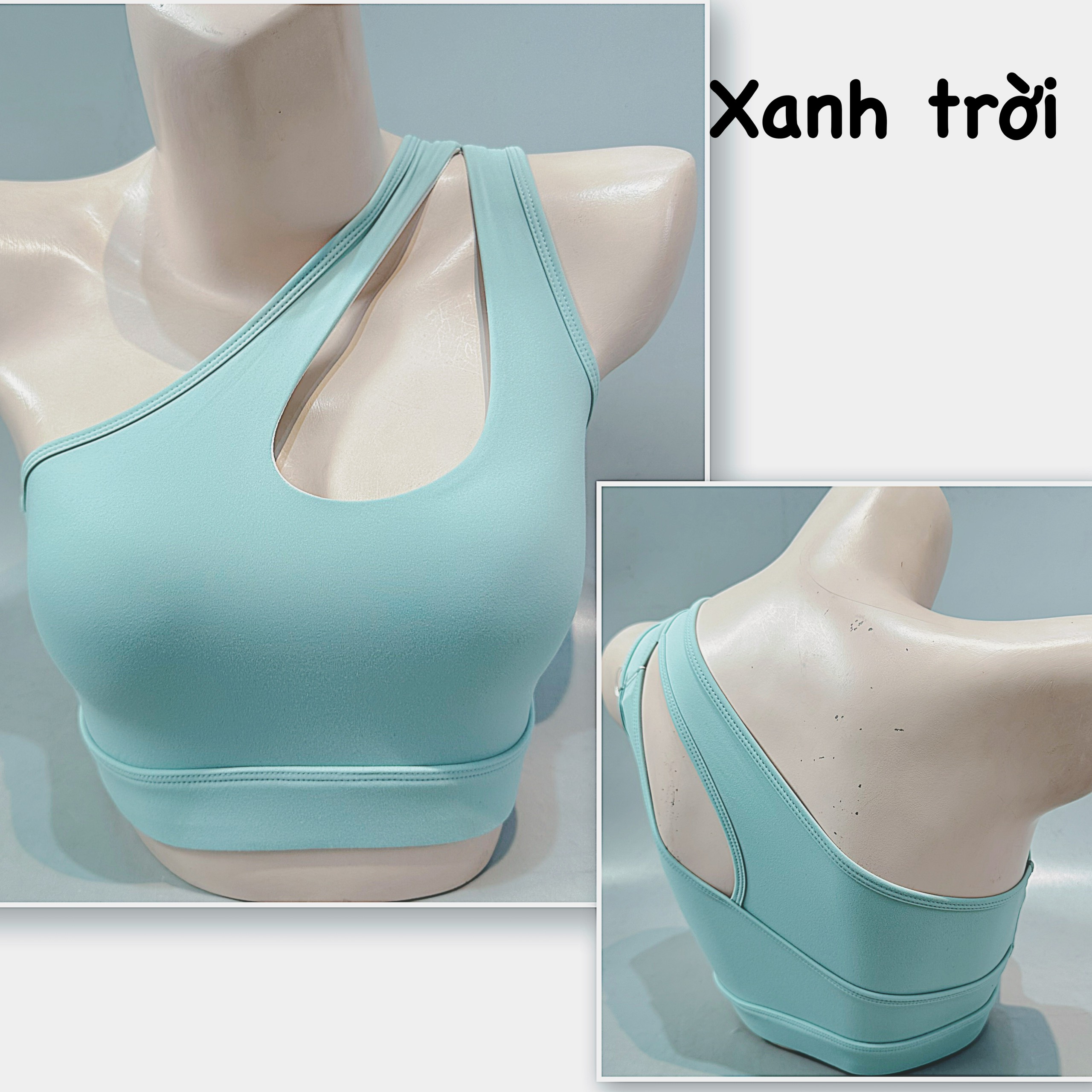 [Màu Mới] Áo Bra Tập Gym Lệch Vai Kiểu Giọt Nước