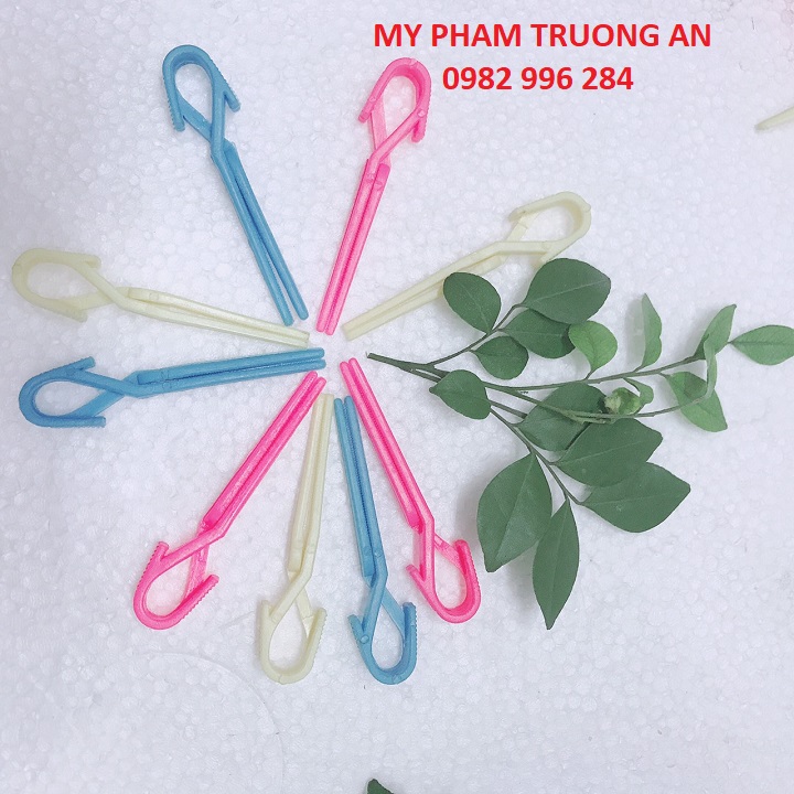 Kẹp định hình tóc xoăn - kẹp nhựa định hình Uốn kem 2 uốn nóng setting