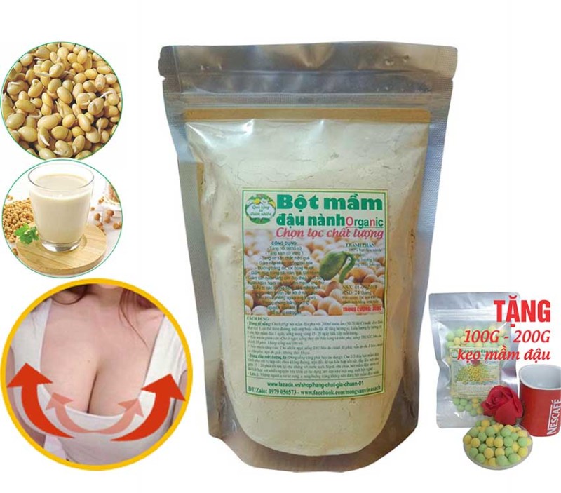 500G Bột mầm đậu nành - Tăng vòng 1 hiệu quả (Tặng 100G viên mầm đậu nành thơm ngon giòn tan)