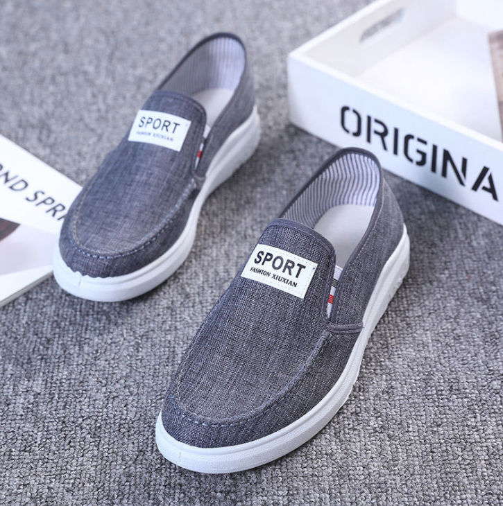 [HCM]GIÀY LƯỜI NAM VẢI DENIM ĐẾ CAO SU