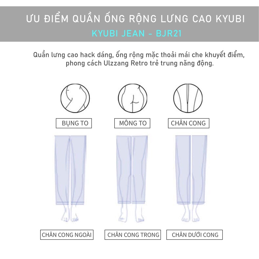 Quần Jean nữ ống rộng Ulzzang lưng cao phong cách Retro Jean xanh nhạt