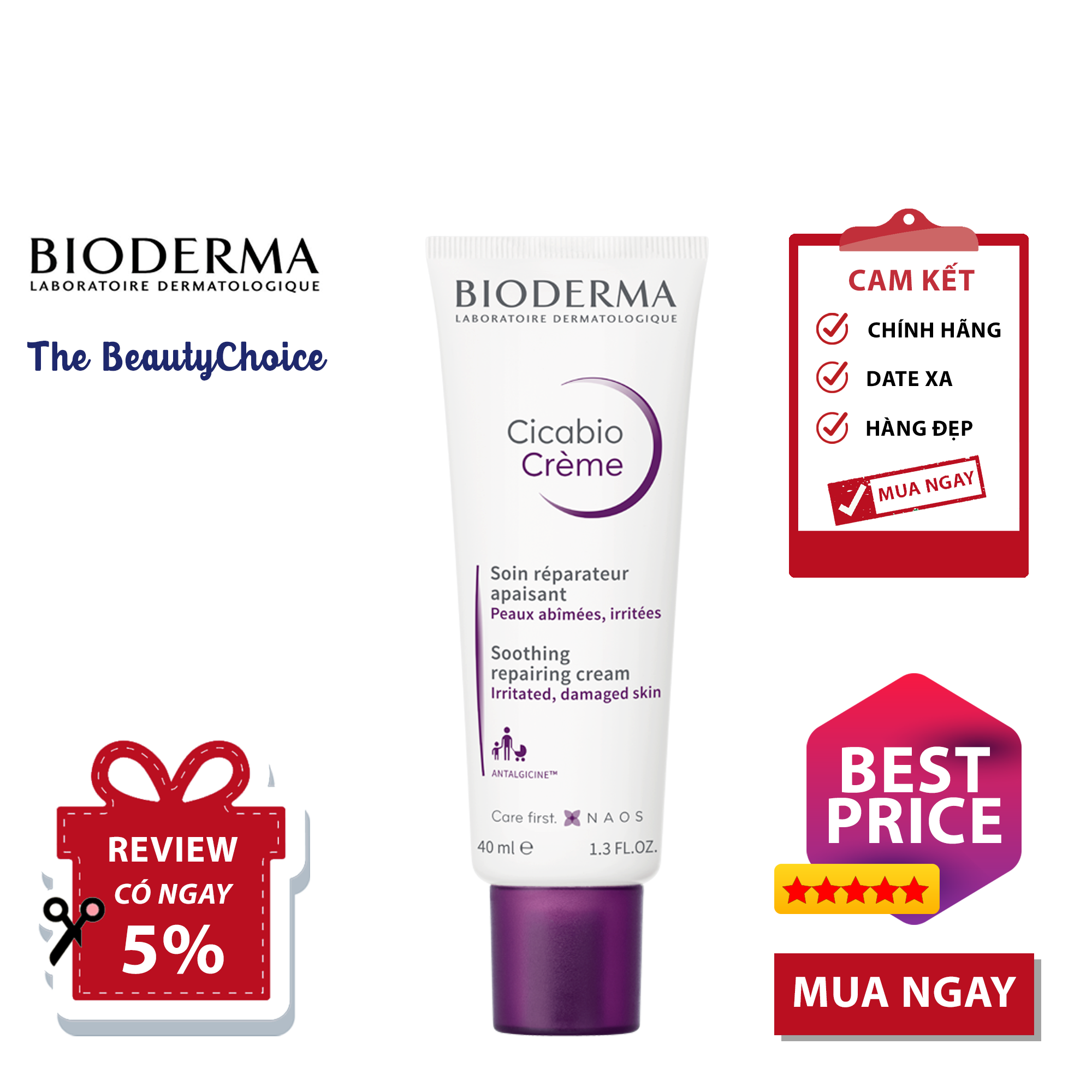 [HCM]Kem dưỡng Bioderma Cicabio Crème (40mL)