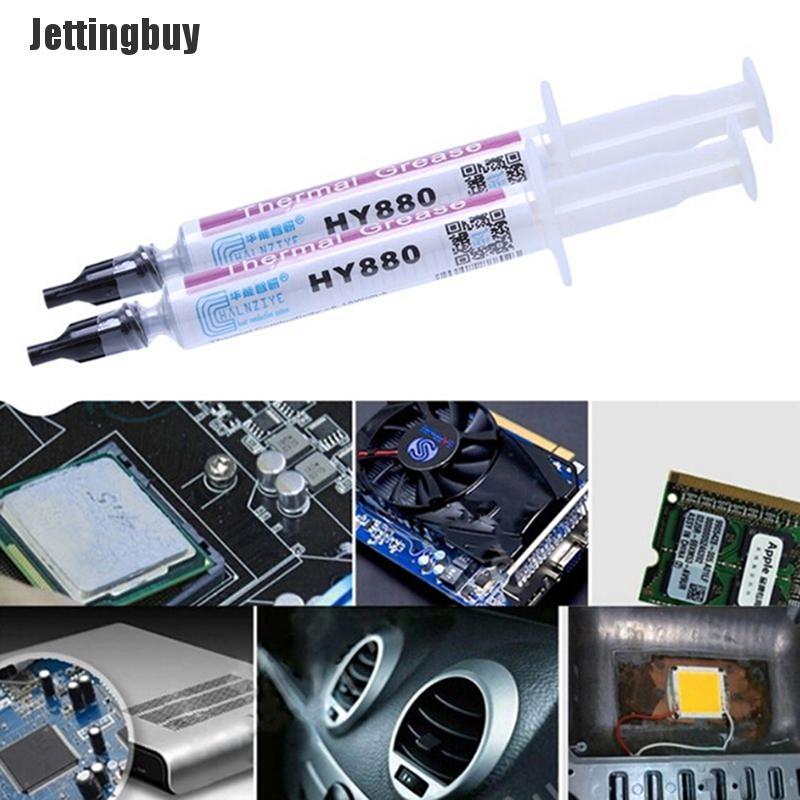 Jettingbuy 2Pcs HY880 Thermal Grease Chipset CPU Cooling Compound Silicone Paste 5.15W
