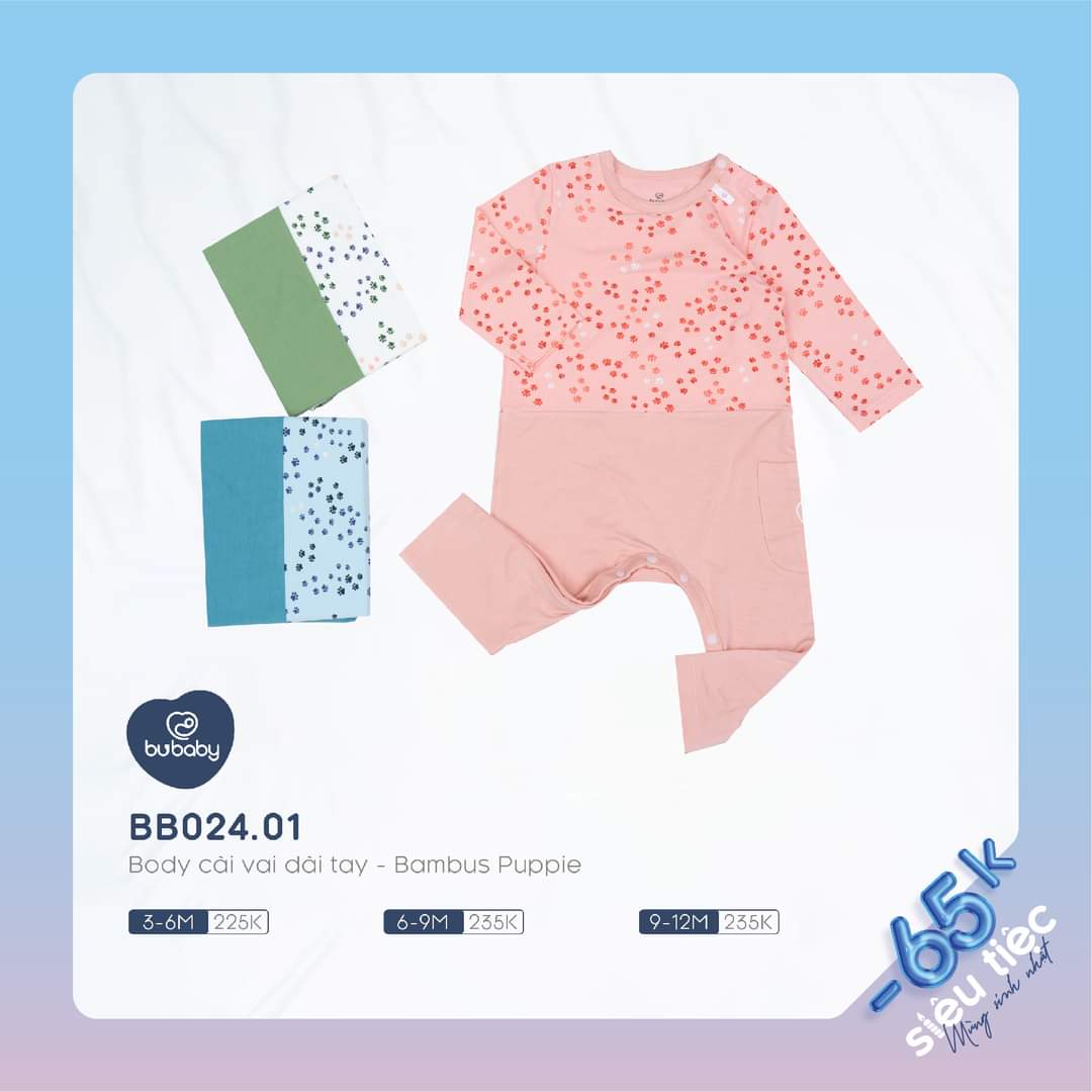 Body Dài Tay BU Bambus B15 • 0-3M 3-6M 6-9M 9-12M • Choding Home