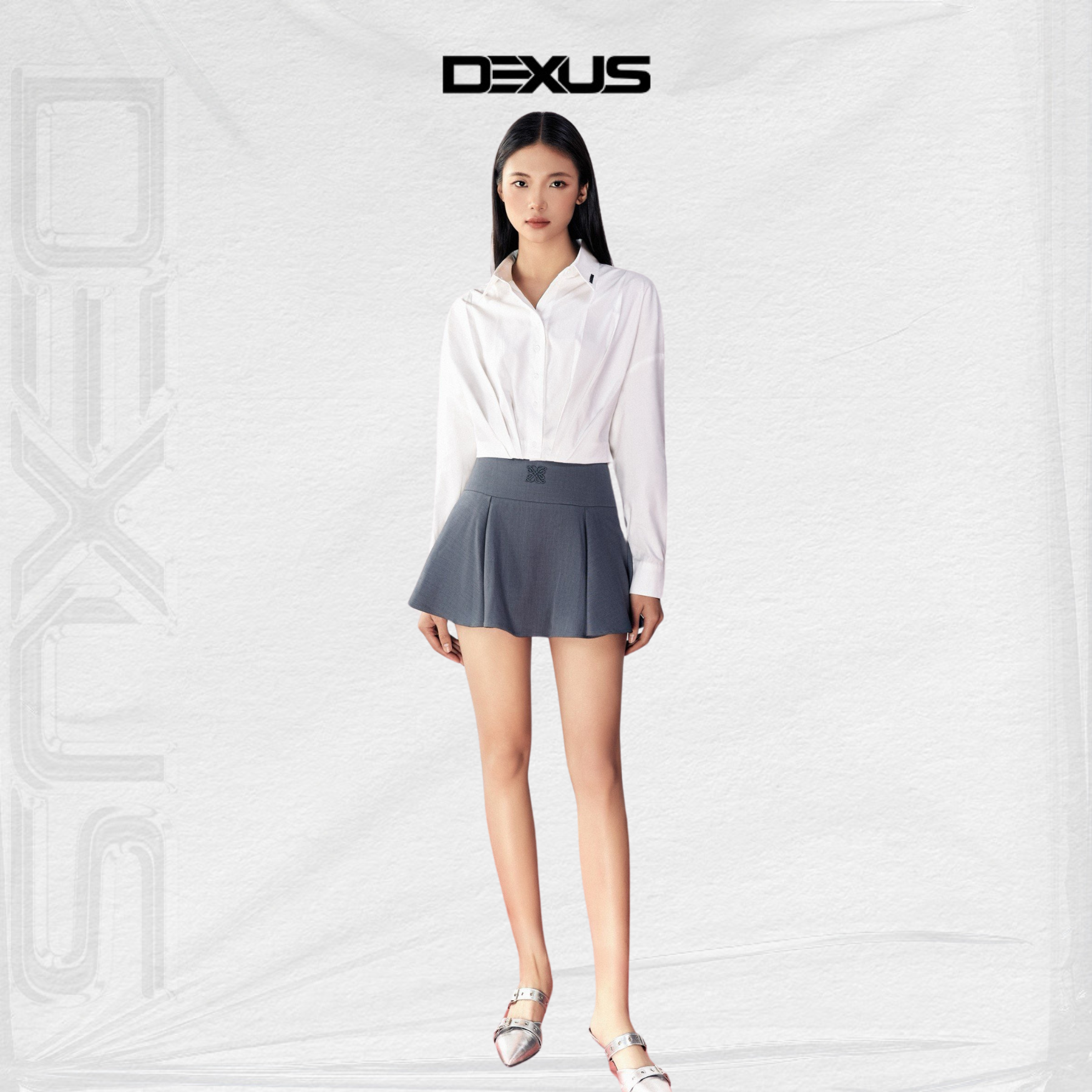 [DEXUS] CHÂN VÁY GHI DÁNG XOÈ BASIC SKIRT - DXCV120426