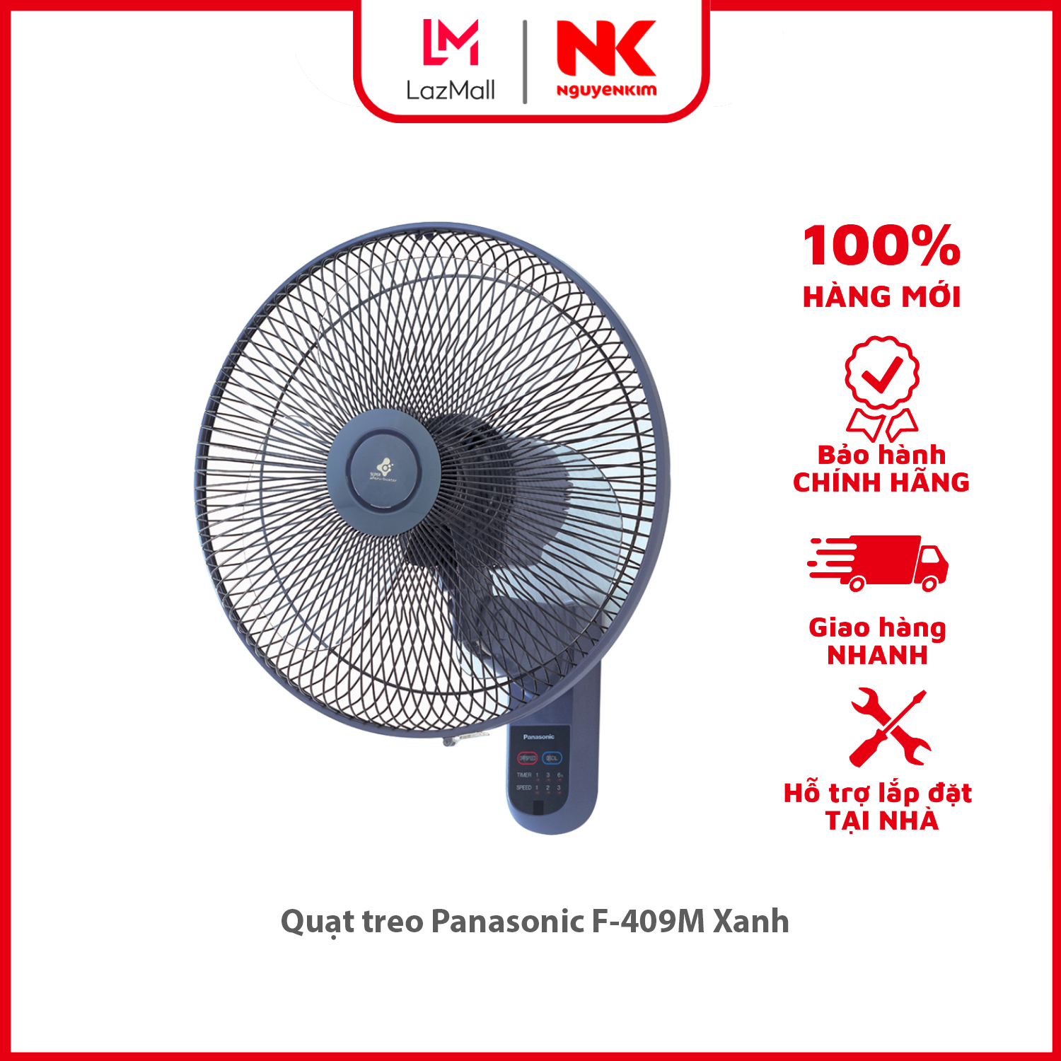 Quạt treo panasonic f-409m xanh