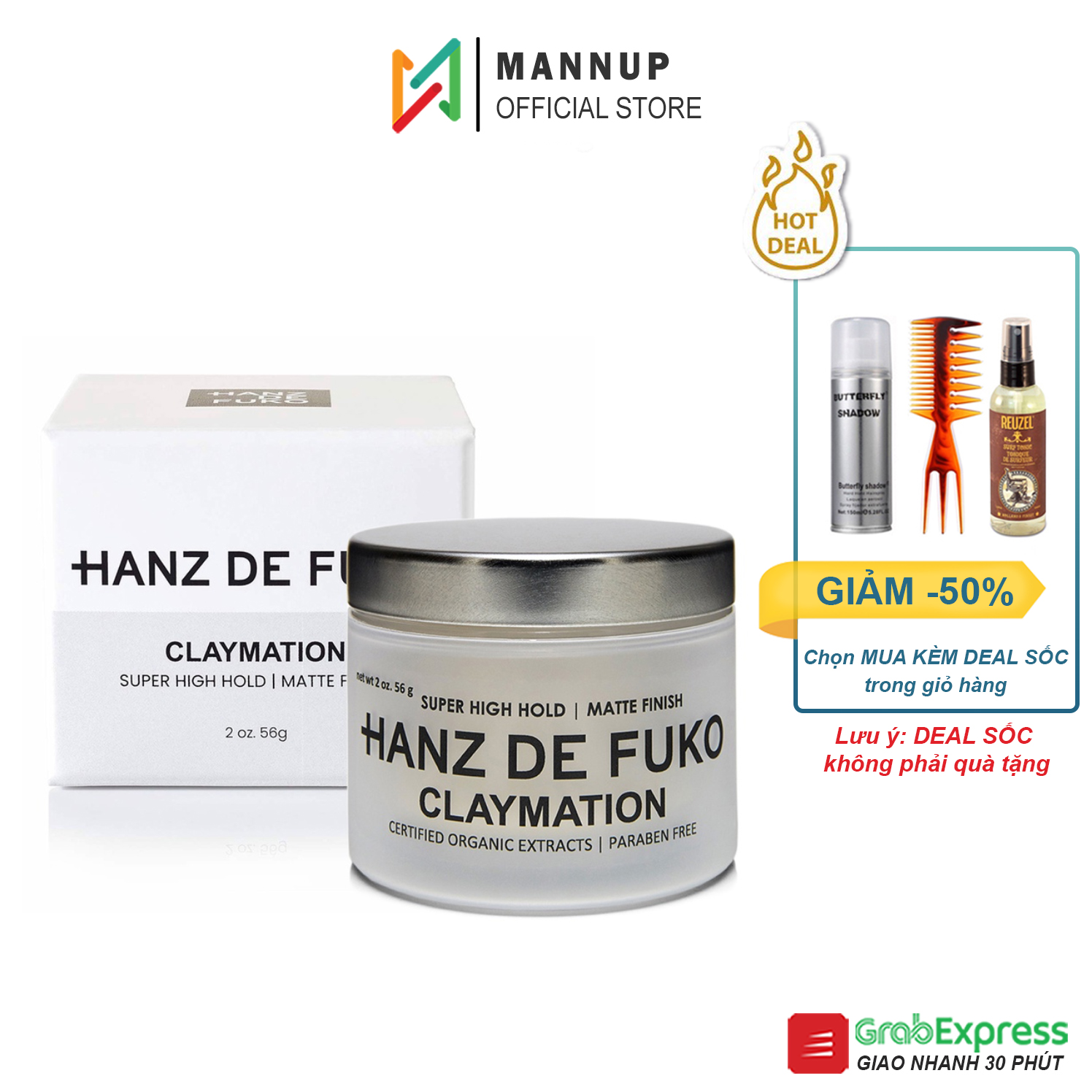 Sáp Vuốt Tóc Hanz de Fuko Claymation 56g