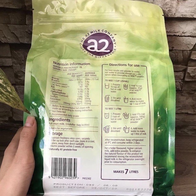 Sữa A2 ÚC 1kg date 11/2024