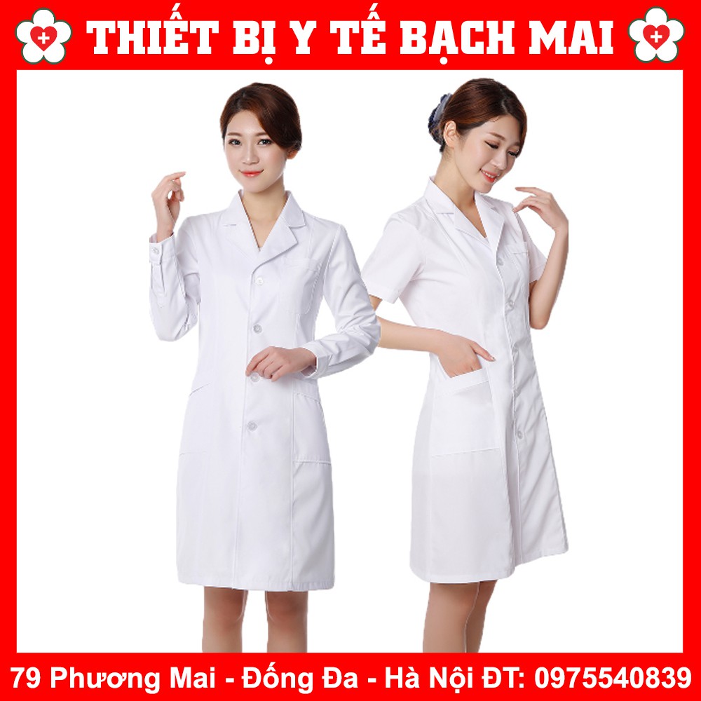 Áo blu - áo bác sĩ dáng dài cộc tay nam/nữ, vải loại đẹp