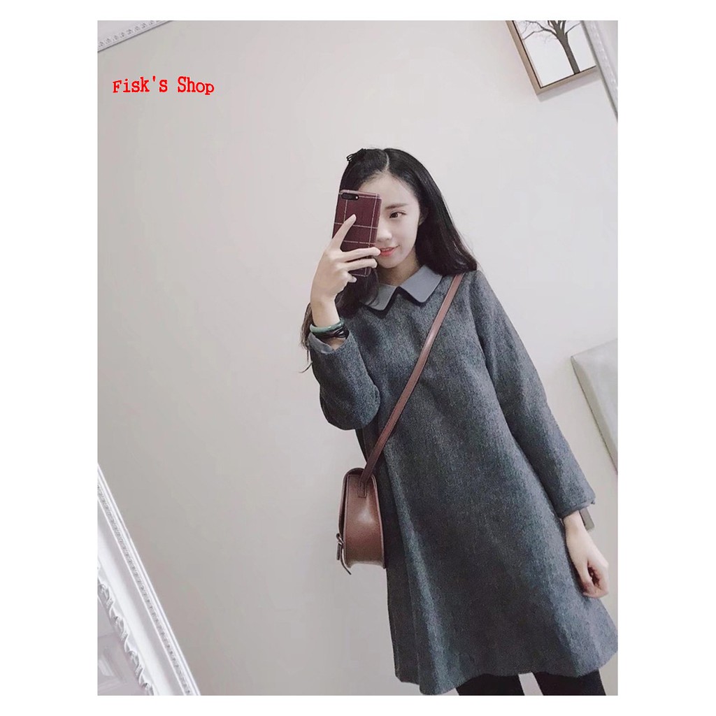 Váy dạ cổ gập dáng chữ A