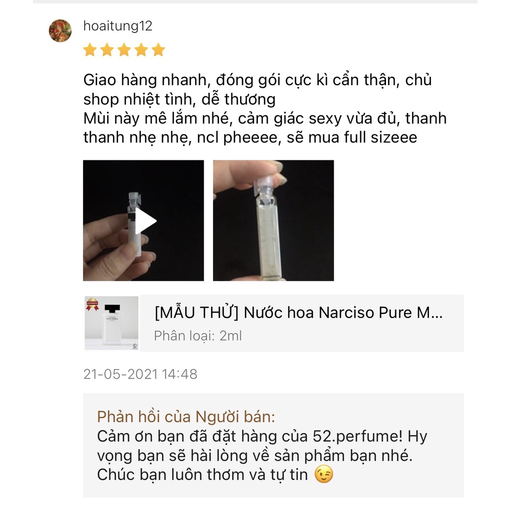 [MẪU THỬ] Nước hoa nữ Narciso Rouge (Nar đỏ) - 52.Perfume
