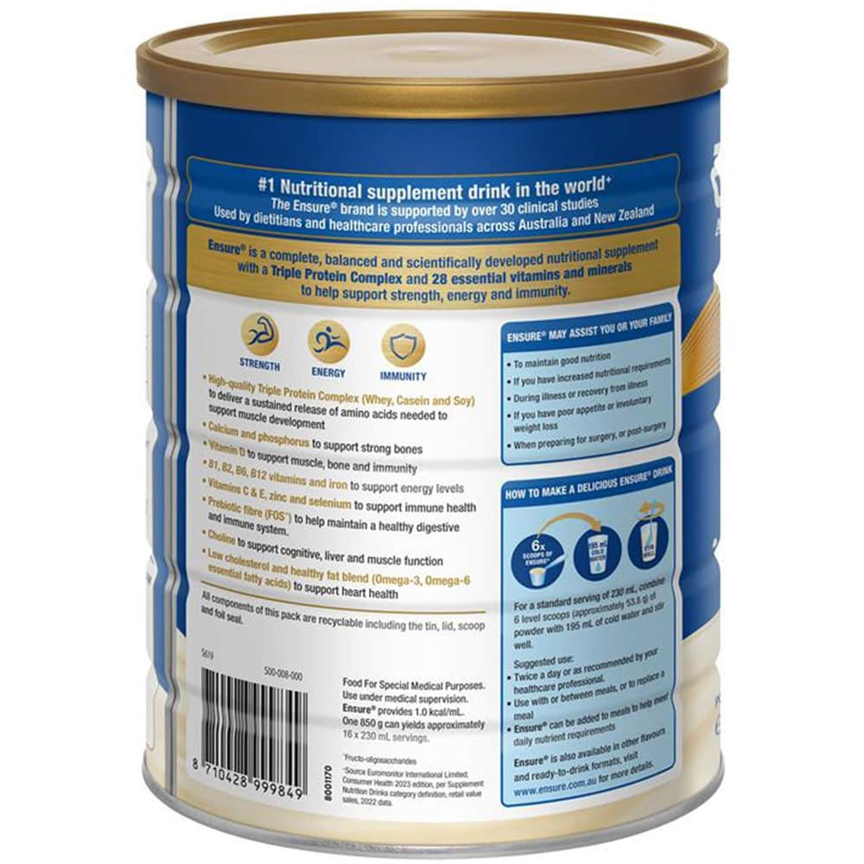 Combo 2 Hộp Sữa Bột Ensure Úc 850g - Date 01 / 2026
