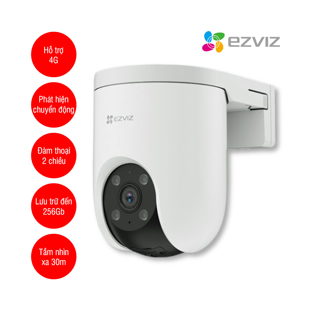 camera quay quét sử dụng sim 4G thích hợp cho nơi không có mạng internet ezviz H8C 4G