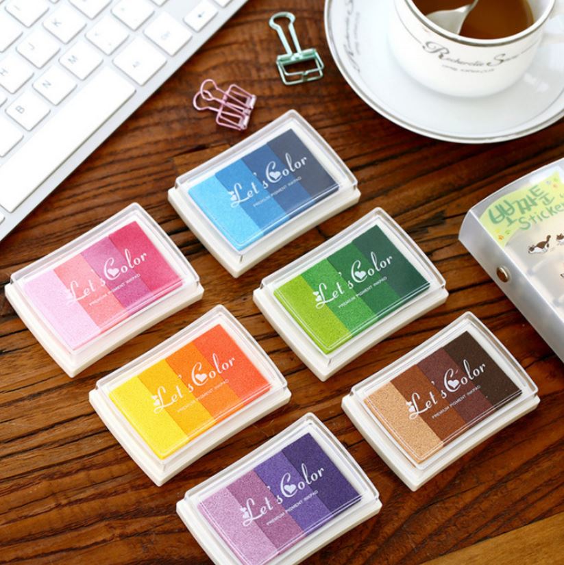 [HCM]Mực dấu 4 màu gradient Lets color 7.2cm x 4.8cm | BDD010